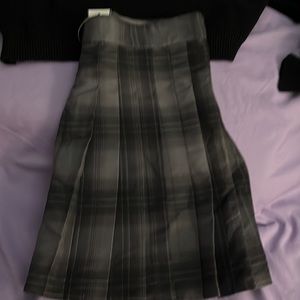 Black and gray plaid skirt